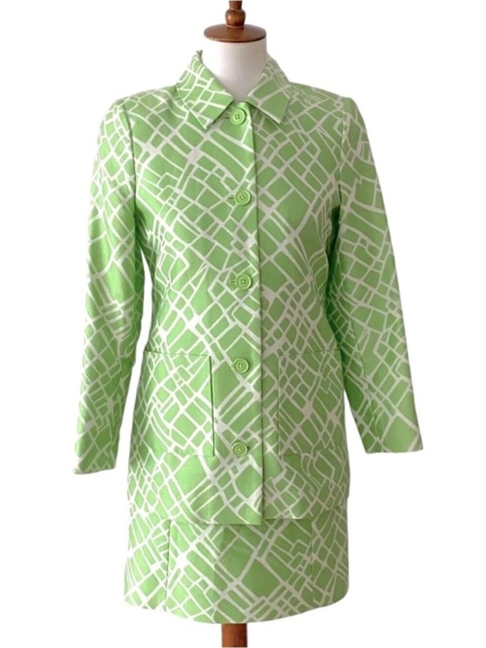 Vintage Small Dress Petite Blazer Set Extra Small Silk Formal Suite Retro MOB